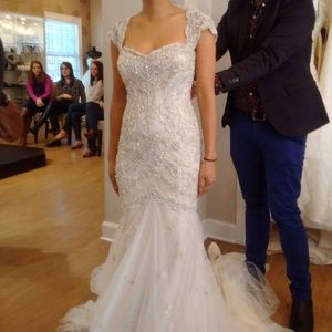 Justin Alexander Beaded Flare Wedding Dress